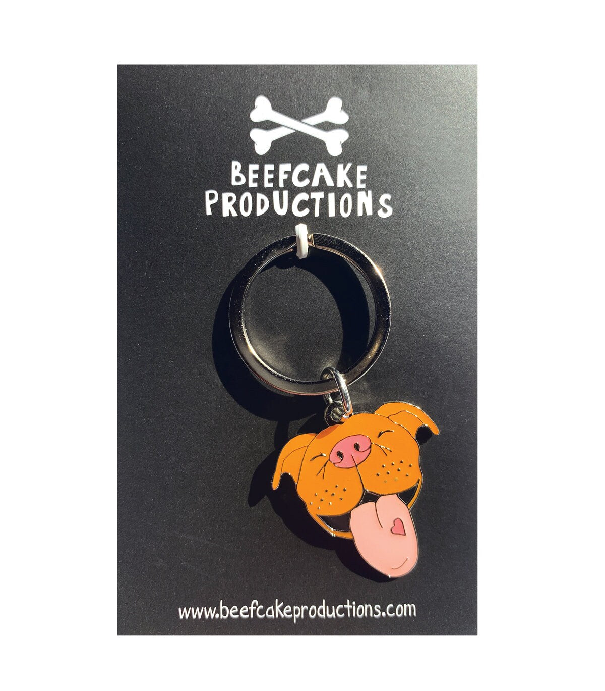 Gray Pitbull Keychain