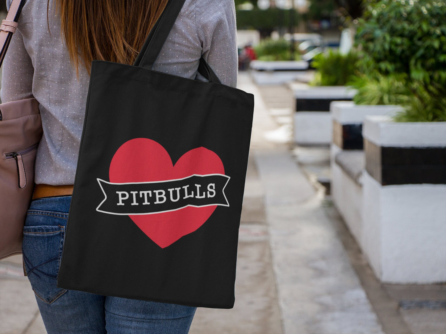 I love Pitbulls Tote Bag Black