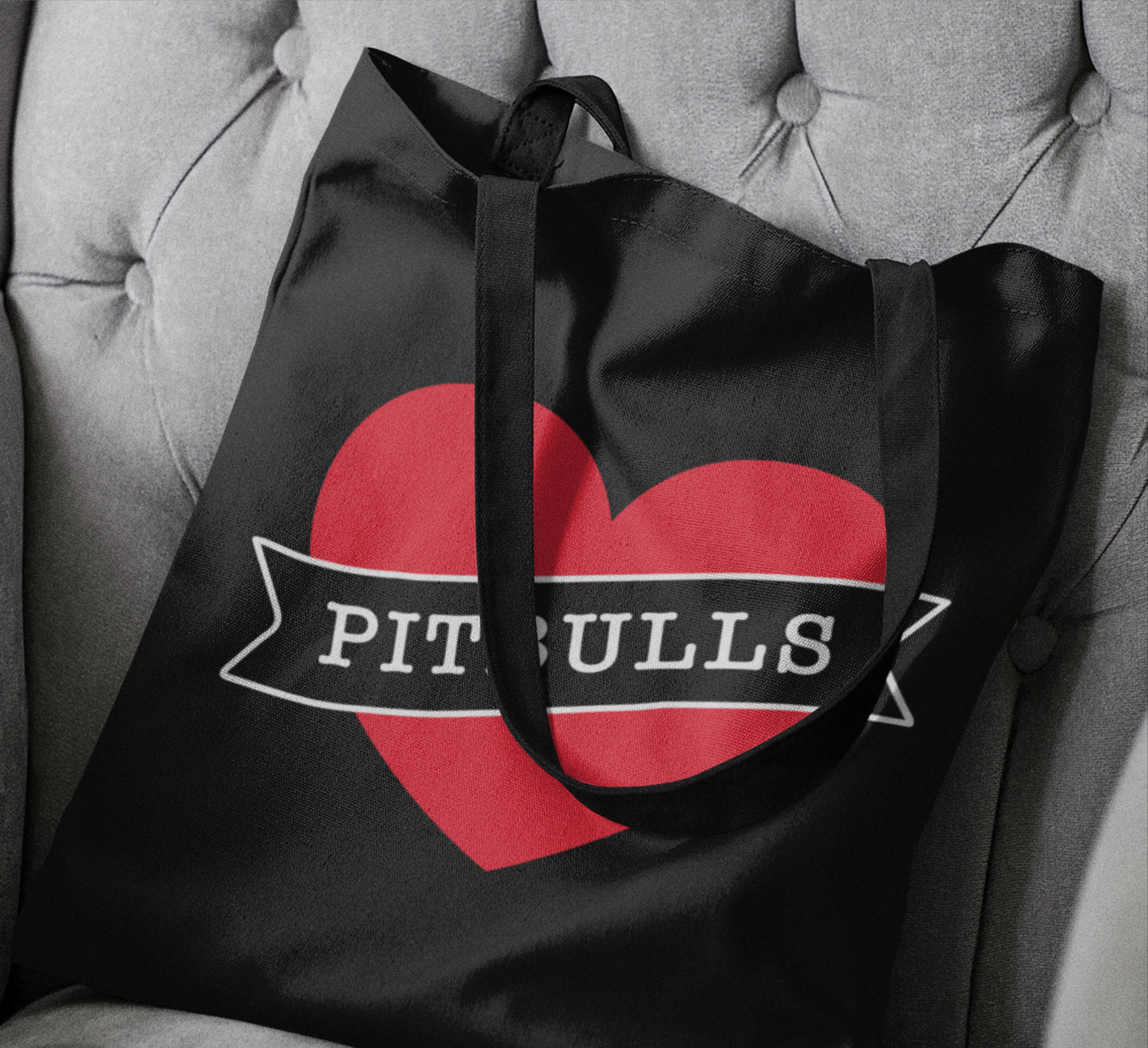 I love Pitbulls Tote Bag Black