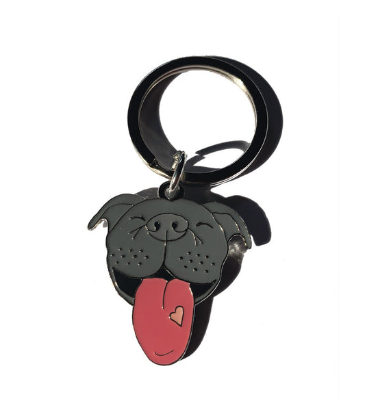 Black Pitbull Keychain