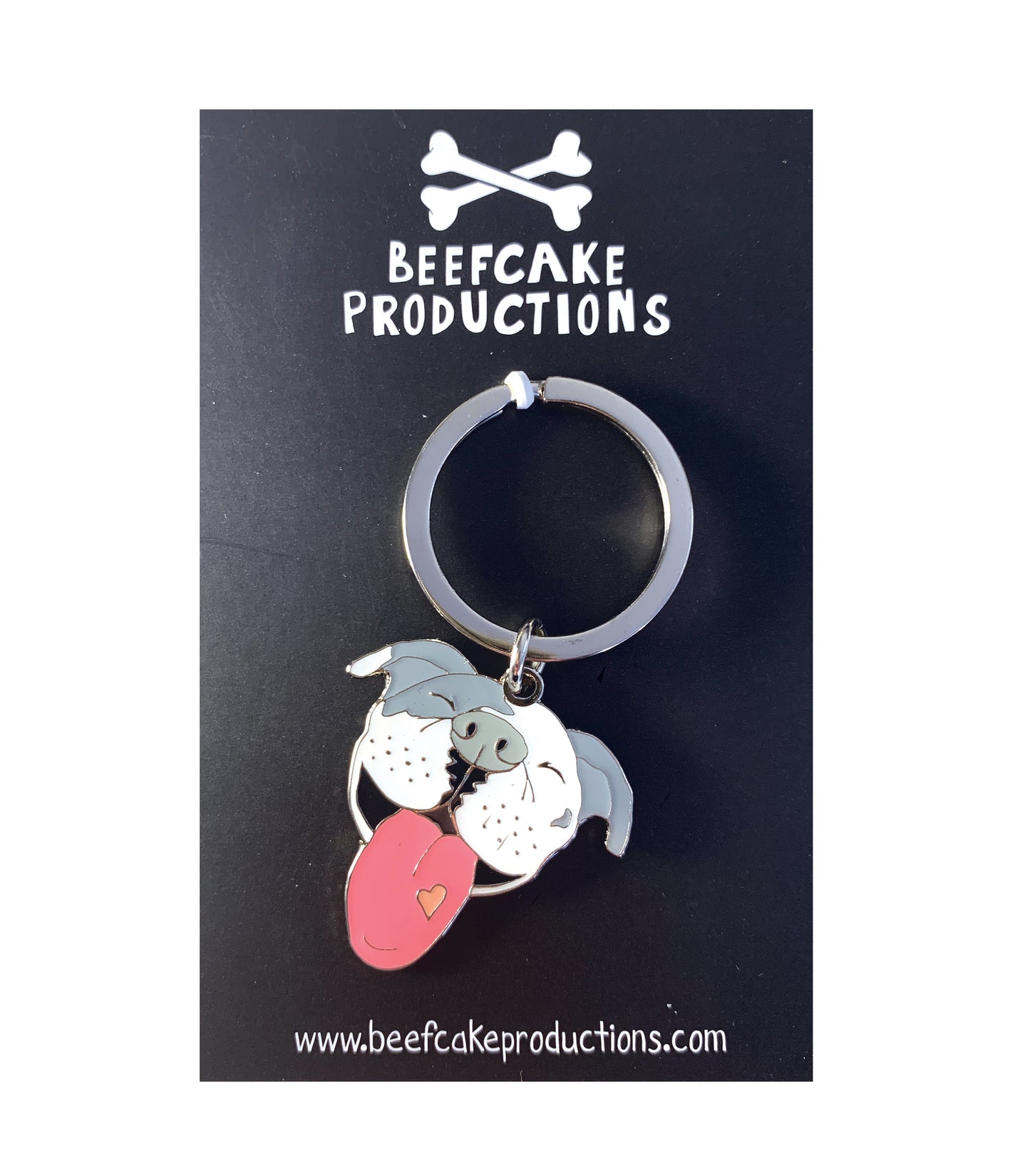 Gray Pitbull Keychain