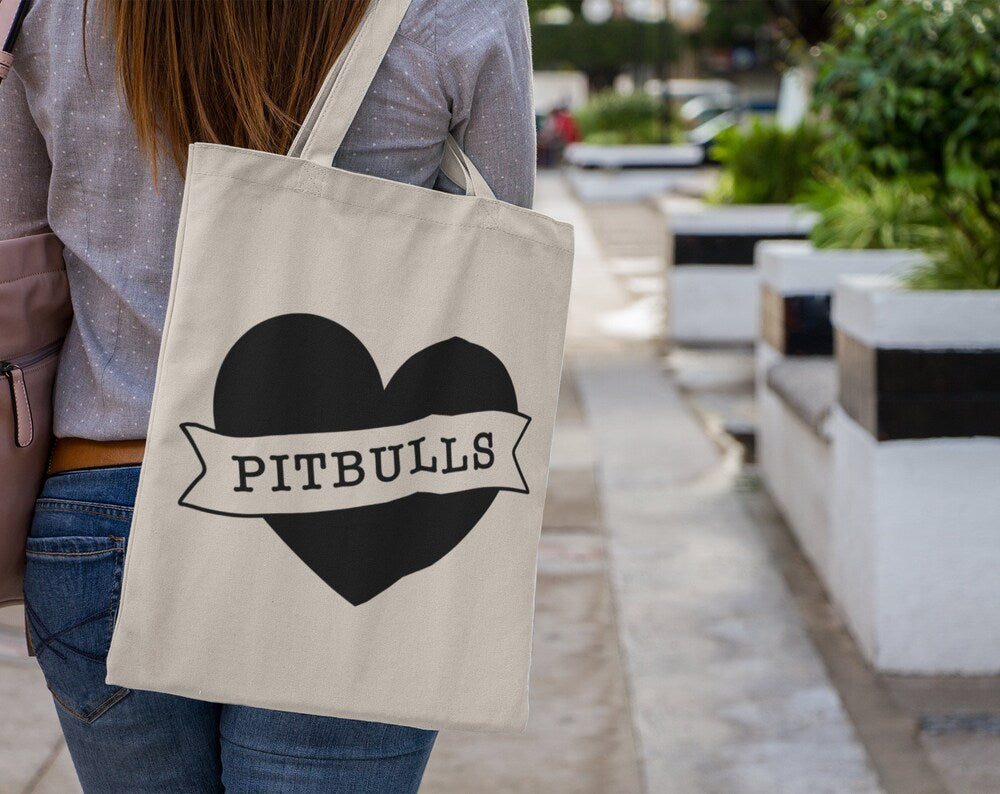 I love Pitbulls Tote Bag Natural