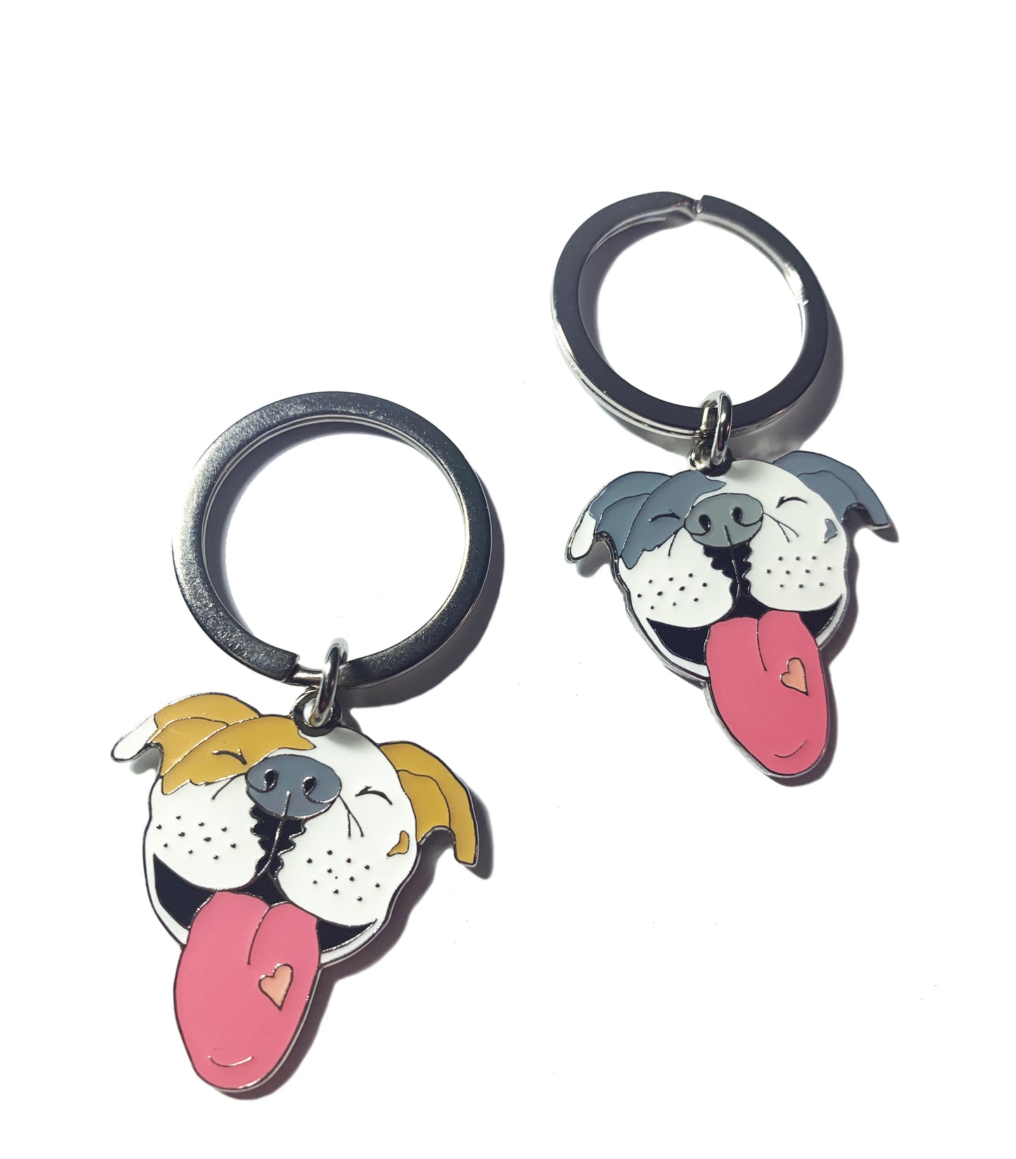 Gray Pitbull Keychain